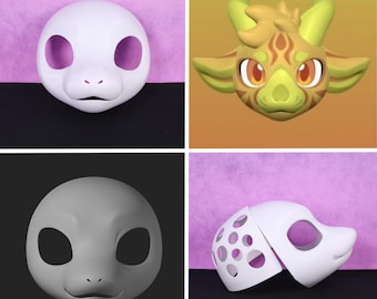 Kit de base de cabeza de disfraz de toro mítico, máscara impresa en 3D en blanco con casco ventilado, sin pintar, disfraz DIY para cosplay de creadores de furry.