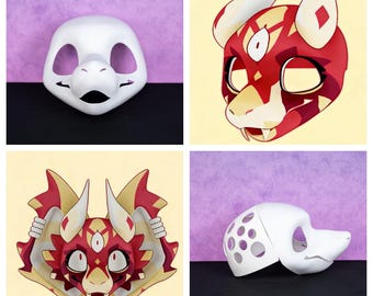 American Style Mid Long Muzzle Canine Furry Head Base 3D Printed DIY Mask Base Lightweight Ventilated Design Custom Fursuit Cosplay Makers