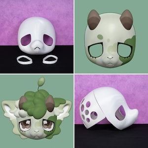 Base de cabeza peluda de estilo japonés, ligera, para disfraz de oveja, máscara DIY, base de disfraz de animal Kemono KIG para constructores de cosplay Fursona personalizados. All,Everything