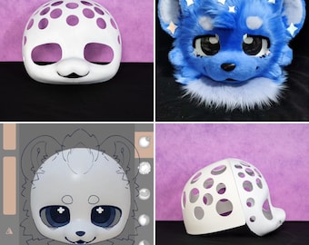 Traje de peluche ligero de estilo japonés inspirado en oso y perro, impreso en 3D, ideal para crear disfraces DIY y crear personajes personalizados.