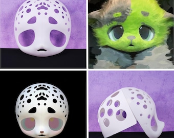 Japanese Style Furry Mask Base Dog Bear Inspired 3D Printed PETG Fursuit Head Base Soft Expression Short Muzzle Custom 250mm 290mm DIY