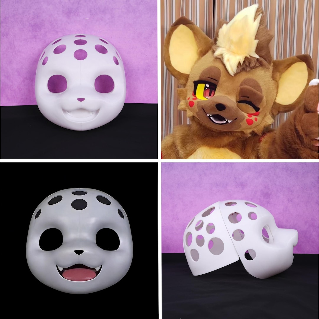 Custom Bear Furry Mask Base 3D Printed PLA Japanese Cute Open Mouth ...