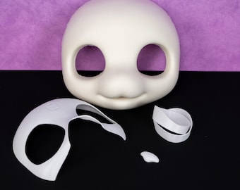 Base de cabeza de traje de piel Kemono de espuma ligera, base de cabeza de animal de estilo japonés, carcasa de cabeza peluda suave para cosplay DIY para proyectos de Fursona personalizados