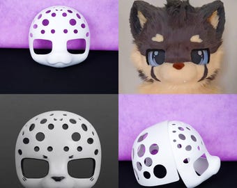 PETG Kemono Feline Fursuit Base Cute Cat Cosplay Head Halloween Furry Costume Collectible Prop