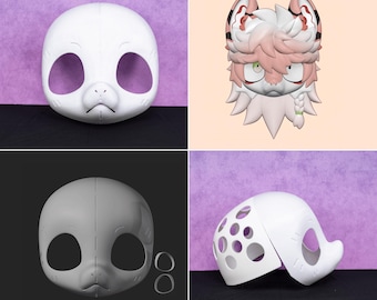 Base para cabeza de disfraz de fursuit, ligera, impresa en 3D, para hacer tú mismo, para crear máscaras suaves de estilo japonés, disfraces, cosplayers y más.