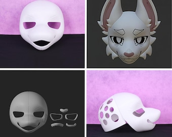 Base de cabeza de disfraz de perro Toony especial, máscara canina impresa en 3D, estilo americano clásico, suave, kit de cosplay DIYer con casco ventilado opcional Pro