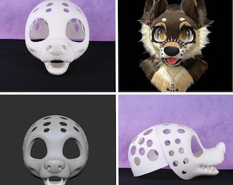 Amerikanischer großer Hund Canine Furry Maskenbasis Medium Maulkorb 3D Gedruckt PLA Benutzerdefinierte Größe 250 mm bis 290 mm DIY Fursuit Kopfbasis Für Fursona Makers
