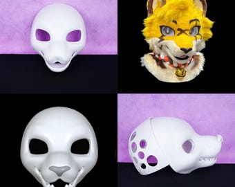 PETG Kemono Feline Fursuit Base Wild Cat Cosplay Head Halloween Furry Costume Collectible Prop