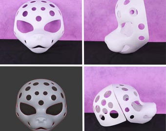 American Canine Sharp Eyed Dog Fursuit Mask Base3D Printed PLA  DIY Cosplay Wolf Fox Animal Head Kigurumi Furry Supplies LARP Gear Prop