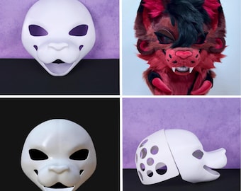 Base de máscara peluda de perro del infierno estilo americano con hocico medio, base de cabeza canina impresa en 3D para disfraz de cosplay DIY, diseño de personaje de perro orgulloso