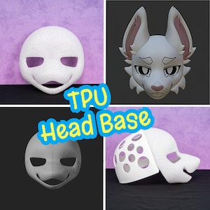 3D Printed TPU Furry Dog Mask Base Custom Size Blank Kemono Fursuit Head Shell Cosplay Prop LARP Anime Festival DIY Craft Supplies Costume