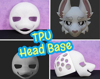 3D Gedruckte TPU Furry Dog Maske Basis Benutzerdefinierte Größe Blank Kemono Fursuit Head Shell Cosplay Prop LARP Anime Festival DIY Handwerk Liefert Kostüm