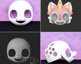 Máscara de piel sintética inspirada en tiburón, estilo kemono japonés, impresa en 3D, con diseño de ventilación hueca, marcos de ojos desmontables para manualidades de cosplay.