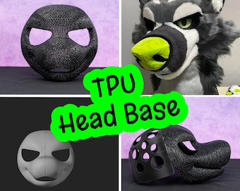 3D gedruckte TPU S17 Canine Fursuit Maskenbasis Benutzerdefinierte Größe Blank Kemono Furry Cosplay Head Shell Prop DIY Bastelbedarf Halloween Kostüm