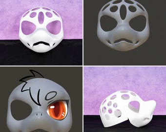 S51 Fursuit Mała czaszka smoka, drukowana w 3D, PLA, personalizowana podstawa głowy, maska cosplay, pusta, noszona, kigurumi, rekwizyt, materiały do majsterkowania