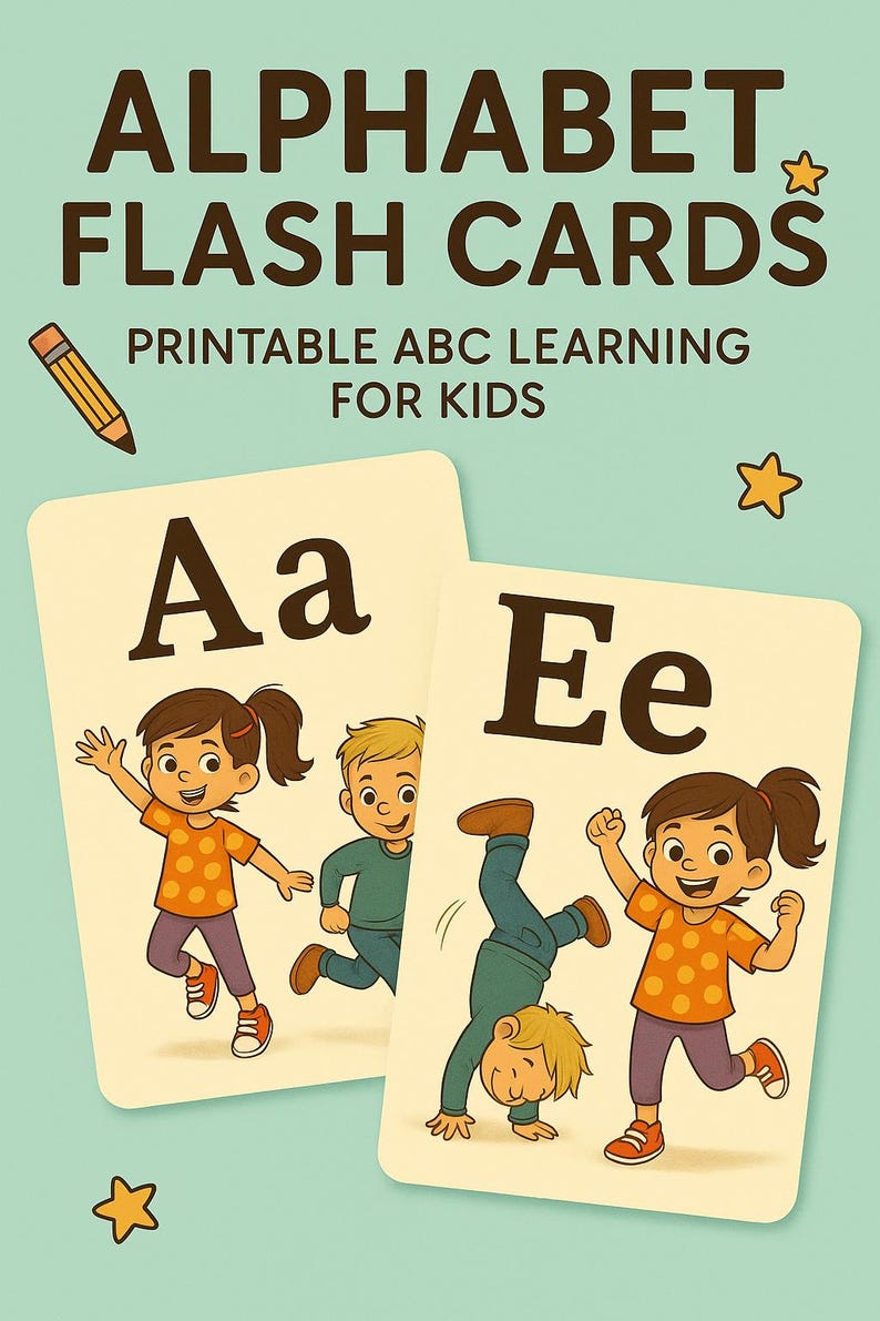 Alphabet & Number Flashcards: Printable Learning Cards for Kids (PDF ...