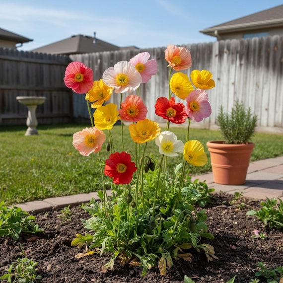 500 Mixed Poppy Flower Seeds: Red, Pink & White Garden Blooms