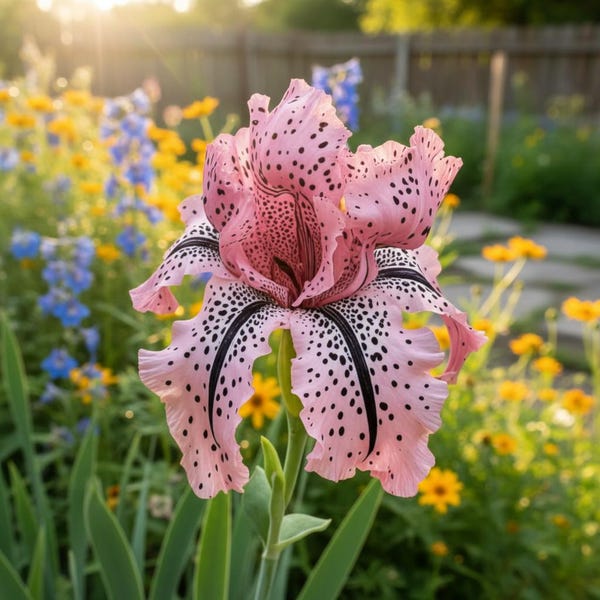 50 Pink Spotted Iris Flower Seeds – Rare Patterned Perennial Blooms for Garden Planting