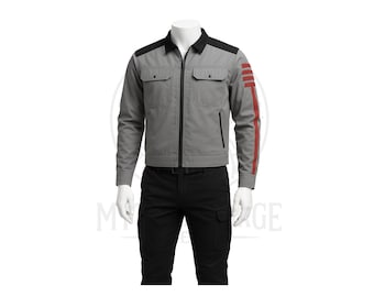 Chaqueta de oficial galáctico gris para cosplay táctico