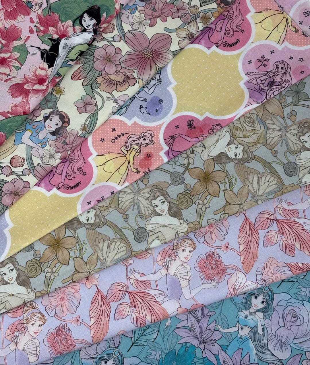 Princess Material Disney Princess Fabric Collection 100% Cotton - Etsy