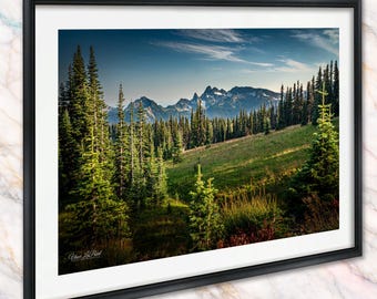 Goat Island Berg Foto, Mount Rainier Nationalpark Landschaft Druck, Washington Wander Natur Wandkunst, pazifischer Nordwesten Dekor