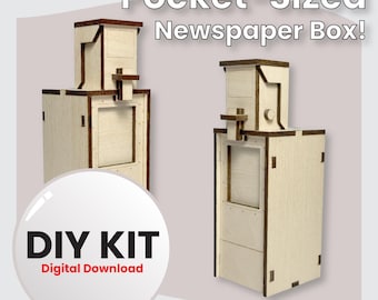 Miniature Newspaper Box Laser Cut File: DIY Model Kit (SVG & EPS) (Digital Download)