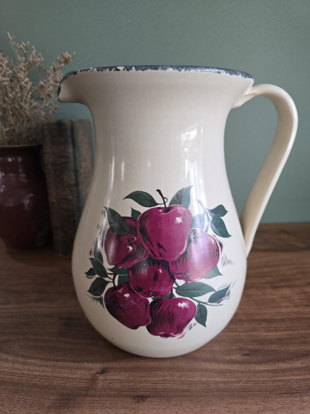 Vintage Home & Garden Party Ceramic Apple Pitcher - Etsy
