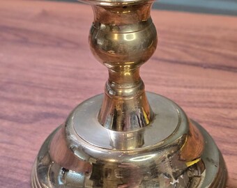 Vintage Solid Brass Weighted Candlestick Holder