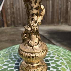 KOSTENLOSER VERSAND Vintage Hollywood Regency 24K Gold Keramik Vase