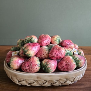 Cesta de fresas de mayólica italiana Jay Willfred Andrea by Sadek - Vintage