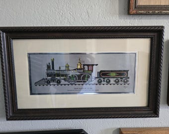 Vintage Robert Kern Folienradierung | Union Pacific No. 119 gerahmter Druck