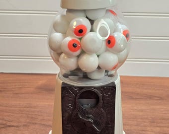 Vintage Halloween Eyeball Gumball Machine Spooky Canister Decor