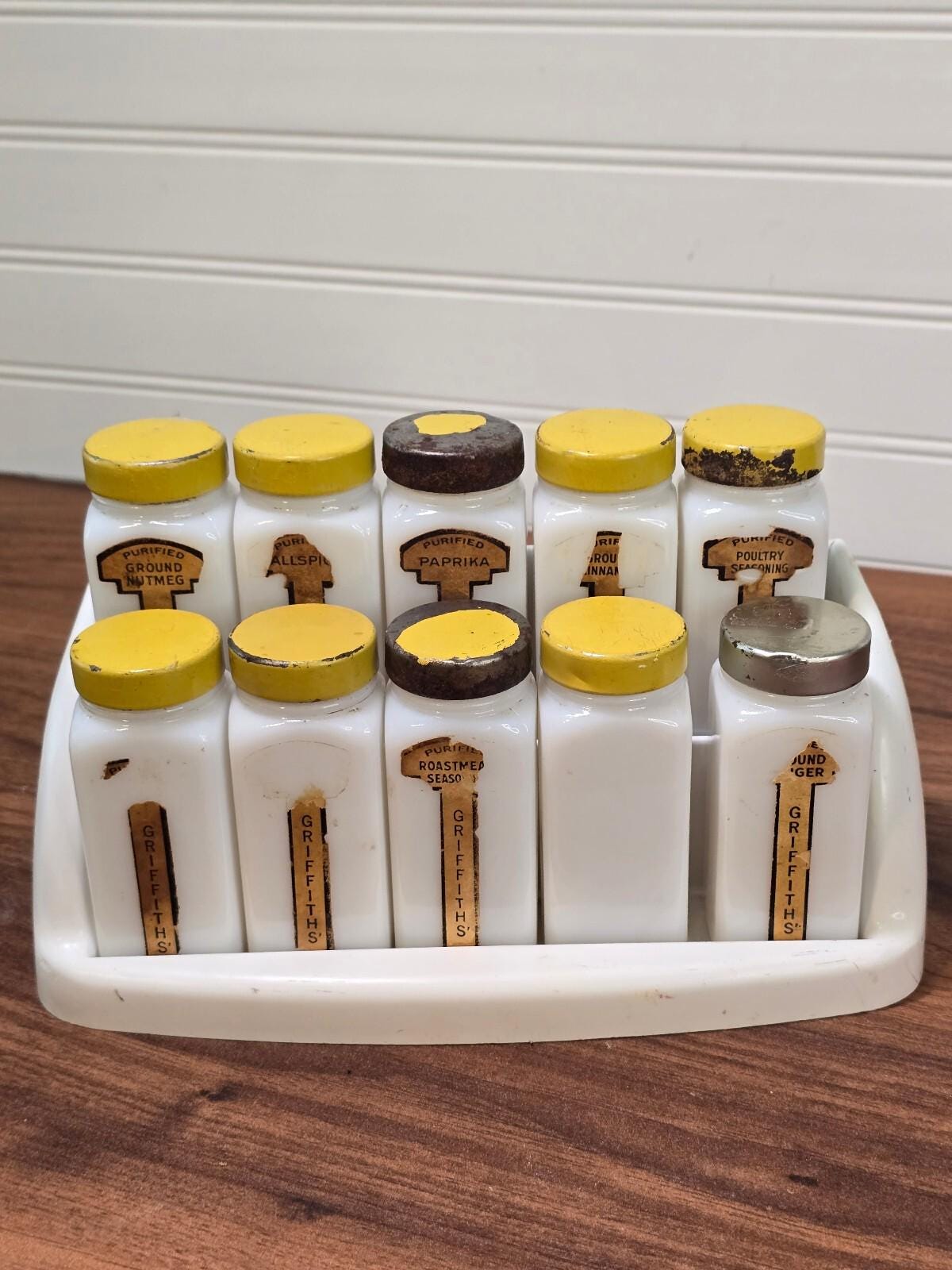 Griffiths Milk Glass Spice Jars - Etsy