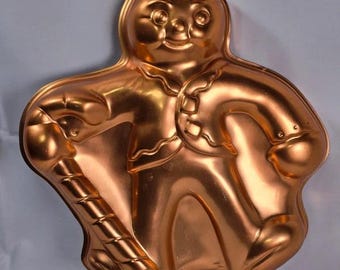 Vintage Copper Gingerbread Man Mold Cake Pan Christmas Decor