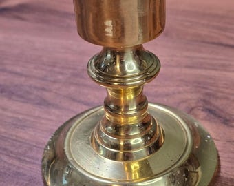 Vintage Stiffel Brass Candlestick Holder Short 4.5" Felted Base Taper Stand