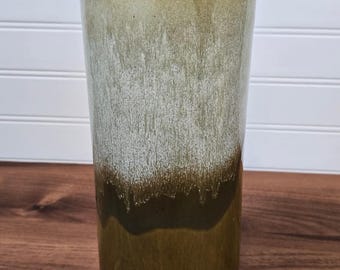 Vintage California Originals Drip Glaze Cylinder Vase 10.5" MCM Calif