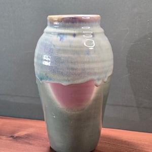 Jarrón de cerámica vintage con esmalte de goteo y maceta de cerámica
