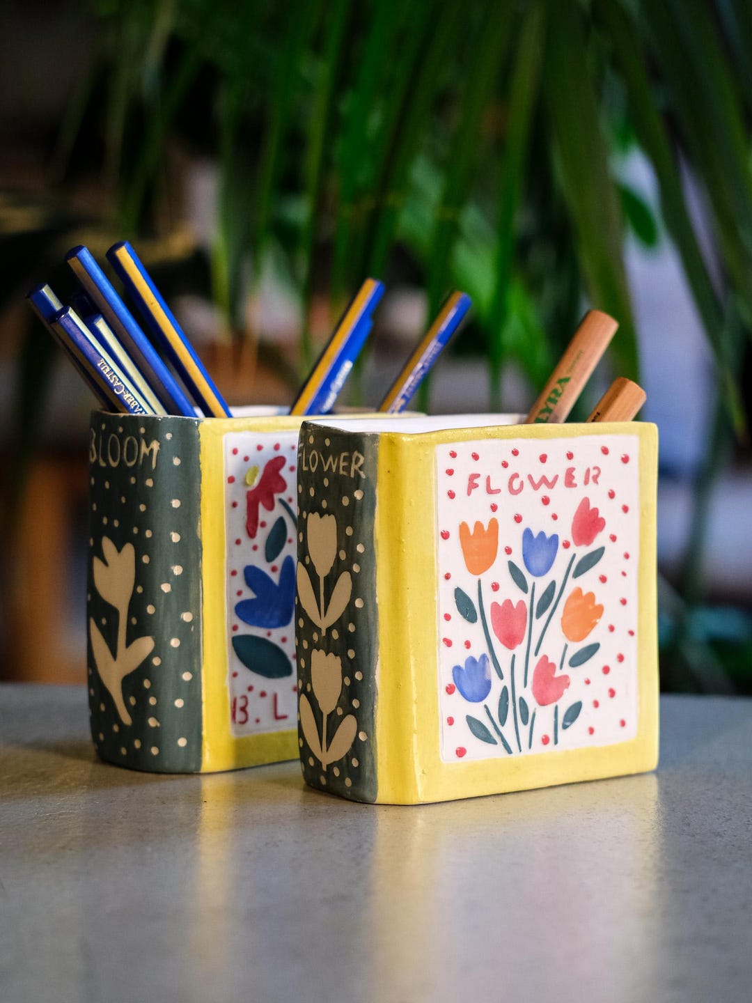 Handmade Ceramic Pen Holder- Pottey Desk Organizer-office Desk Decor - Etsy