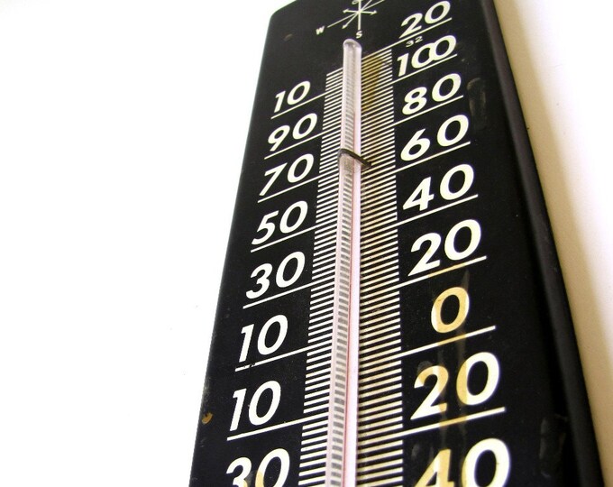Large Vintage Outdoor Thermometer Etsy