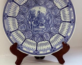 Vintage "Blue Room" Spode Calendar Plate yr 2000.