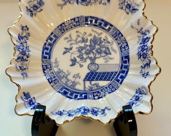 Vintage Bone China Blue Rhapsody candy dish.