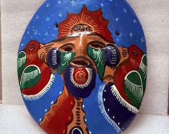 Vintage clay Mexican mask.