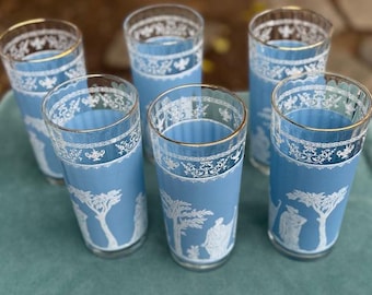 Vintage MCM Jeanette Grecian Highball glasses set.