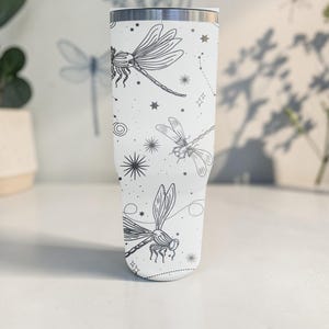 Dragonfly Engraved Stanley Flip Straw Tumbler Nature Aesthetic Cup Insect Pattern Gift For Her Butterfly Style Bottle 20oz 30oz 40oz ⸻ image 8