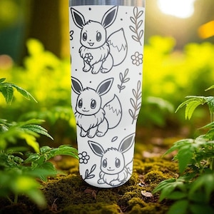 Evoli mit Gravur Stanley Frost Flip Strohhalm – Niedlicher Pokémon Becher für Fans – Personalisierter Pokémon Becher Bild 8