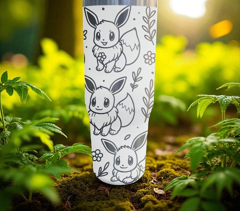 Evoli mit Gravur Stanley Frost Flip Strohhalm – Niedlicher Pokémon Becher für Fans – Personalisierter Pokémon Becher Bild 8