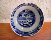 Antique bowl 2350, Ko Imari celadon and blue and white, Edo period, 1850s