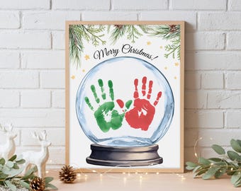 Christmas Handprint Art, Baby Keepsake Gift (Digital Download)