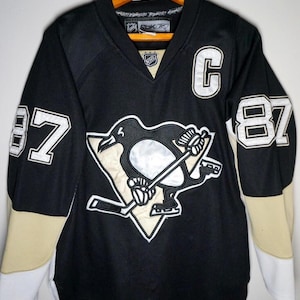 Vintage Pittsburgh Penguins Jersey / Size 48 Medium / Sidney Crosby CCM Reebok / NHL Hockey Fight Strap Retro