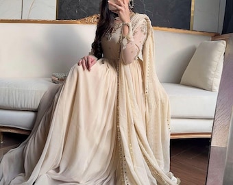 Vestido largo pakistaní de lujo hecho a mano, ropa formal de seda bordada, vestido de novia modesto, atuendo de fiesta indio para mujer.